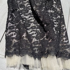 Saeyoung Vu Couture Heavy Black Lace Skirt